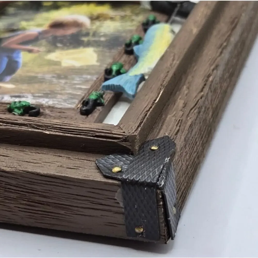 Fishing Gear Collectibles Wooden 3D Detailed Photo Frame The Heritage Mint NEW